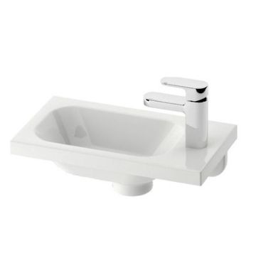 Lavoar asimetric Ravak Concept Chrome 40x22cm, dreapta, montare pe mobilier, alb