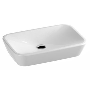 Lavoar tip bol Ravak Ceramic R 60x40x12cm, fara orificiu baterie, fara preaplin, alb