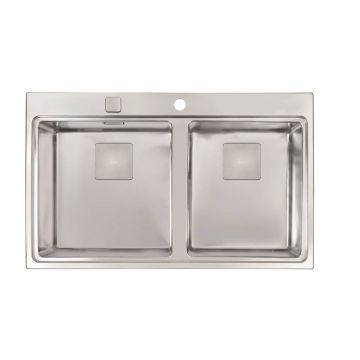 Chiuveta Teka Zenit R15 2B 86 cu doua cuve, 860x520cm, ventil pop-up, inox EXPUS