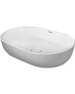 Lavoar tip bol Duravit Luv 60x40cm, fara orificiu baterie, fara preaplin, montare pe blat