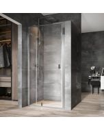 Usa de nisa batanta cu segment fix Ravak Nexty NDOP2-100, 100cm, sticla transparenta 6mm, profil aluminiu lucios