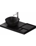 Blat ceramic Duravit Aurena 800x500mm, HygieneGlaze Plus, orientare stanga, negru mat
