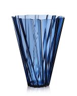 Vaza Kartell Shanghai design Mario Bellini, h44cm, albastru transparent