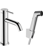 Baterie lavoar Hansgrohe Tecturis S 110 EcoSmart+ cu dus tip bideu pentru igiena intima, fara ventil, crom