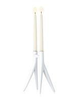 Suport lumanari Kartell Abbracciaio design Philippe Starck & Ambroise Maggiar, h 25cm, alb mat