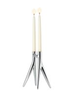 Suport lumanari Kartell Abbracciaio design Philippe Starck & Ambroise Maggiar, h 25cm, argintiu lucios