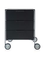 Comoda cu rotile Kartell Mobil Mat, design Antonio Citterio & Oliver Low, 49xc47.5cm, h63cm, negru mat