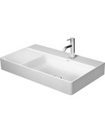 Lavoar Duravit DuraSquare 80x47 cm cuva dreapta, fara preaplin, cu capac ceramic pentru ventil inclus si finisaj suplimentar