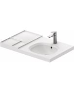Lavoar Duravit Aurena 80x50cm, HygieneGlaze Plus, montare pe mobilier, orientare dreapta, ventil ceramic inclus, alb mat
