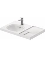 Lavoar Duravit Aurena 80x50cm, HygieneGlaze Plus, montare pe mobilier, orientare stanga, ventil ceramic inclus, alb mat