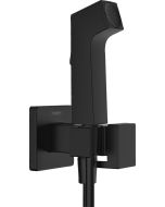 Set dus igiena intima Hansgrohe Bidette E EcoSmart+ 1 jet, furtun si robinet cu agatatoare, necesita corp incastrat, negru mat