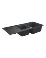 Chiuveta bucatarie Grohe K400 80 -C cu doua cuve inegale, 1160x500mm, compozit, granite black