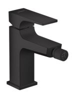 Baterie bideu Hansgrohe Metropol cu ventil push-open, negru mat