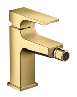 Baterie bideu Hansgrohe Metropol cu ventil push-open, gold optic lustruit
