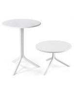 Masa exterior Nardi Spritz, h 76.5cm, diametru 60.5cm, alb