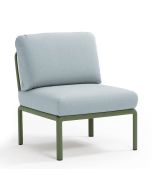 Element central Nardi Komodo 5, 72cm, cadru verde, perne bleu ghiaccio Sunbrella