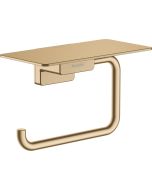 Suport hartie igienica cu raft Hansgrohe AddStoris, bronz periat