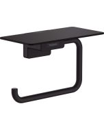 Suport hartie igienica cu raft Hansgrohe AddStoris, negru mat