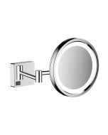 Oglinda cosmetica cu brat Hansgrohe AddStoris x3, 16cm, iluminat LED, crom