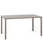 Masa exterior Nardi Cube 140x80cm, h 75.5cm, baza aluminiu, tortora