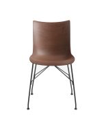 Scaun Kartell Smart Wood P/Wood design Philippe Stark, Basic Veneer, Dark wood, picioare negre