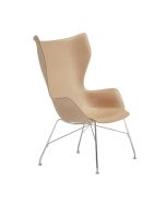 Fotoliu Kartell Smart Wood K/Wood design Philippe Stark, Basic Veneer, Light wood, picioare crom