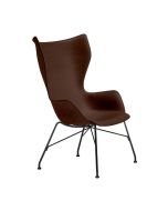 Fotoliu Kartell Smart Wood K/Wood design Philippe Stark, Basic Veneer, Dark wood, picioare negre