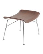 Taburet Kartell Smart Wood S/Wood design Philippe Stark, Basic Veneer, Dark wood, picioare crom