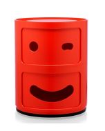 Comoda modulara Kartell Componibili 2 Smile Wink, design Anna Castelli Ferrieri, rosu