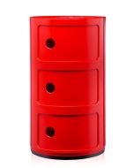 Comoda modulara Kartell Componibili 3 design Anna Castelli Ferrieri, rosu