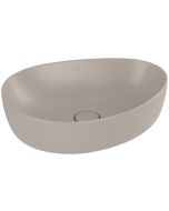 Lavoar tip bol Villeroy & Boch Antao Ceramic Plus 51x40cm, ventil fix cu capac ceramic, Almond