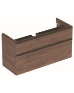 Dulap baza Geberit Smyle Square cu 2 sertare, 120cm, nuc american