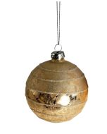 Decoratiune brad Deko Senso Glimmer Line, sticla, 8cm, alb - auriu