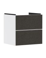 Dulap baza suspendat Hansgrohe Xevolos E cu 2 sertare, 58cm, corp alb mat, front textil gri inchis