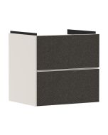 Dulap baza suspendat Hansgrohe Xevolos E cu 2 sertare, 58cm, corp bej mat, front textil gri inchis