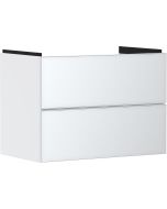 Dulap baza suspendat Hansgrohe Xevolos E cu 2 sertare, 78cm, corp alb mat, front alb metalic