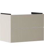 Dulap baza suspendat Hansgrohe Xevolos E cu 2 sertare, 78cm, corp bej mat, front ceramic bronz texturat
