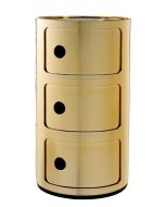 Comoda modulara Kartell Componibile 3 design Anna Castelli Ferrieri, auriu metalizat