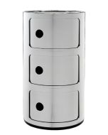 Comoda modulara Kartell Componibile 3 design Anna Castelli Ferrieri, crom metalizat