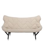 Canapea Kartell Foliage design Patricia Urquiola, cadru negru, tapiterie Trevira, beige