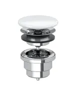 Ventil fix Villeroy & Boch pentru lavoare fara preaplin cu capac ceramic alb