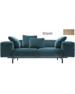 Canapea Kartell Largo Velluto design Piero Lissoni cu doua locuri, doua brate, 226cm, roz