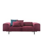 Canapea Kartell Largo Velluto design Piero Lissoni cu doua locuri, doua brate, 226cm, rosu cardinal