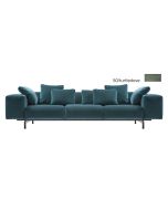 Canapea Kartell Largo Velluto design Piero Lissoni cu 3 locuri, doua brate, 301cm, gri