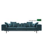 Canapea Kartell Largo Velluto design Piero Lissoni cu 3 locuri, doua brate, 301cm, verde padure