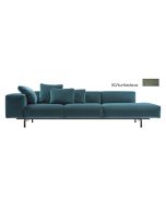 Canapea Kartell Largo Velluto design Piero Lissoni cu 3 locuri, brat dreapta, 298cm, gri