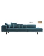 Canapea Kartell Largo Velluto design Piero Lissoni cu 3 locuri, brat dreapta, 298cm, roz