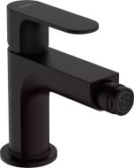Baterie bideu Hansgrohe Rebris S EcoSmart, ventil metalic pop-up, negru mat