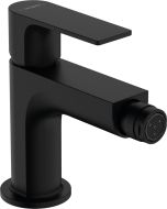 Baterie bideu Hansgrohe Rebris E EcoSmart, ventil metalic pop-up, negru mat