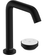 Baterie lavoar Hansgrohe Tecturis S 150 CoolStart EcoSmart+, din doua elemente, montare pe lavoar, actionare rotativa, negru mat